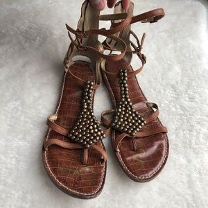 Sam Edelman tan leather gladiator sandals size 8